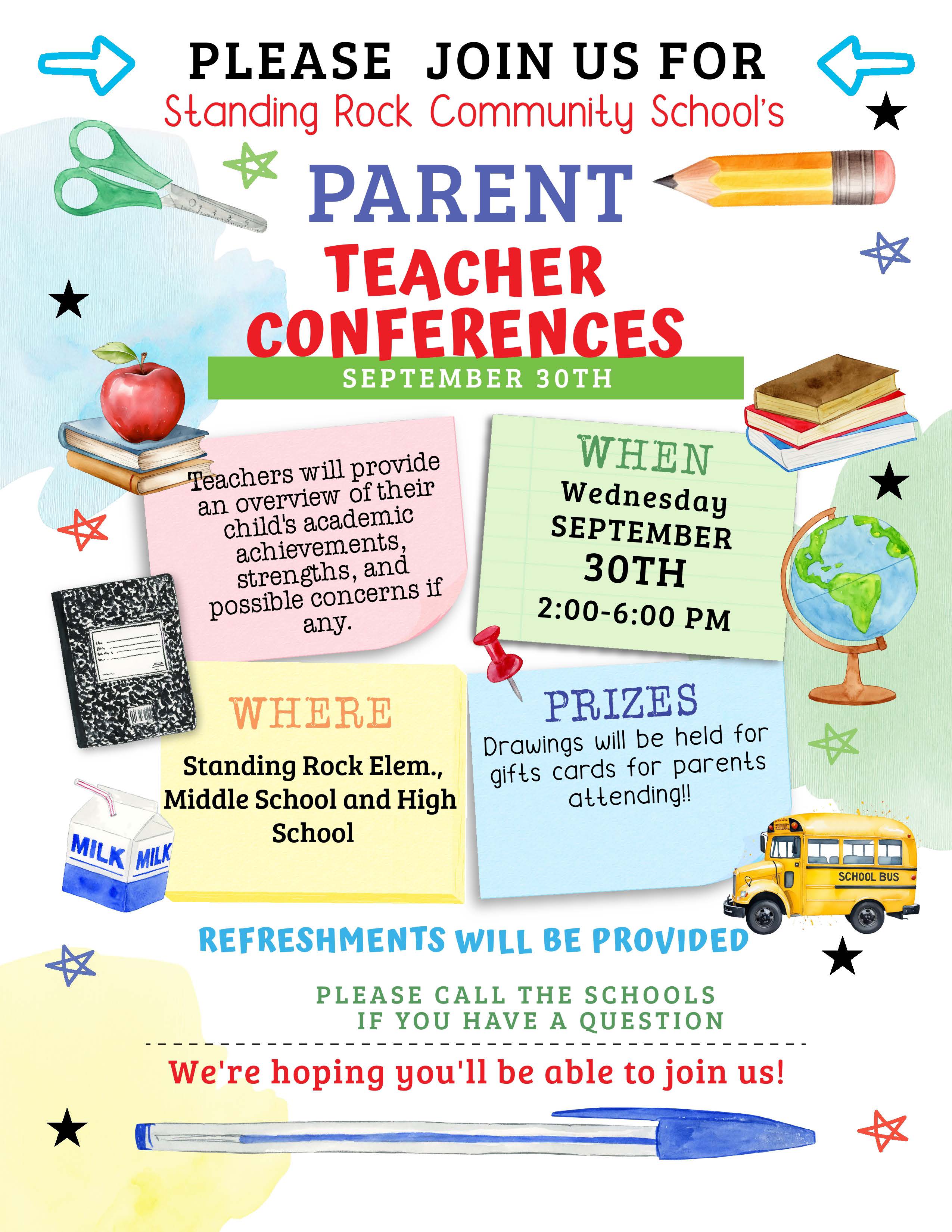 Standing Rock Community School Parent Teacher Conferences Flyer Fall 2026